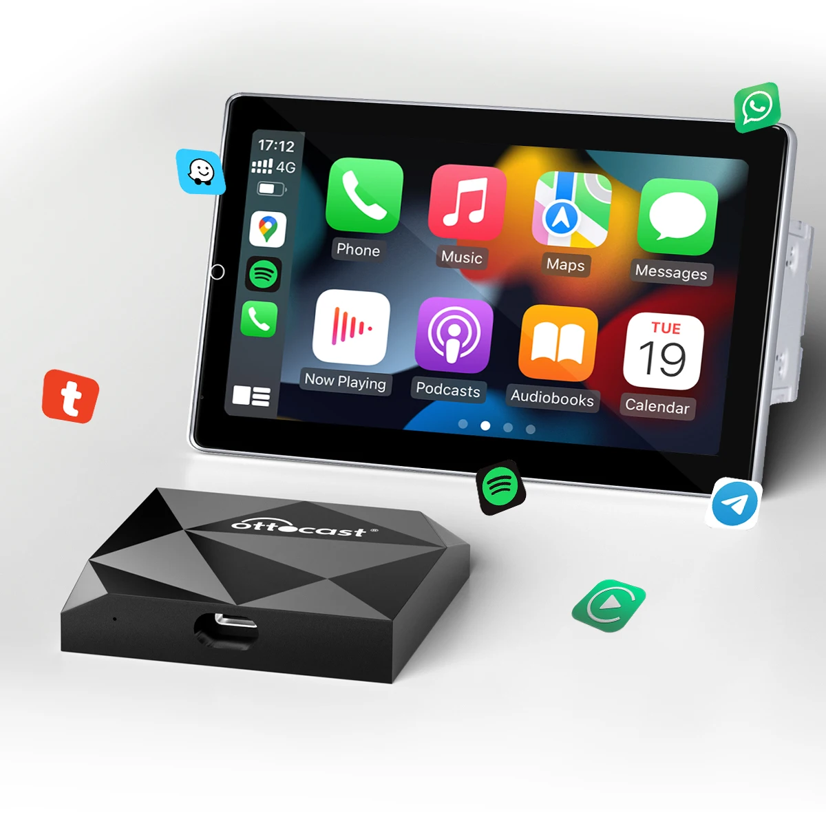 Ottocast Smart USB Car Wired To CarPlay Wireless Carplay Dongle box Wireless Carplay Adapter