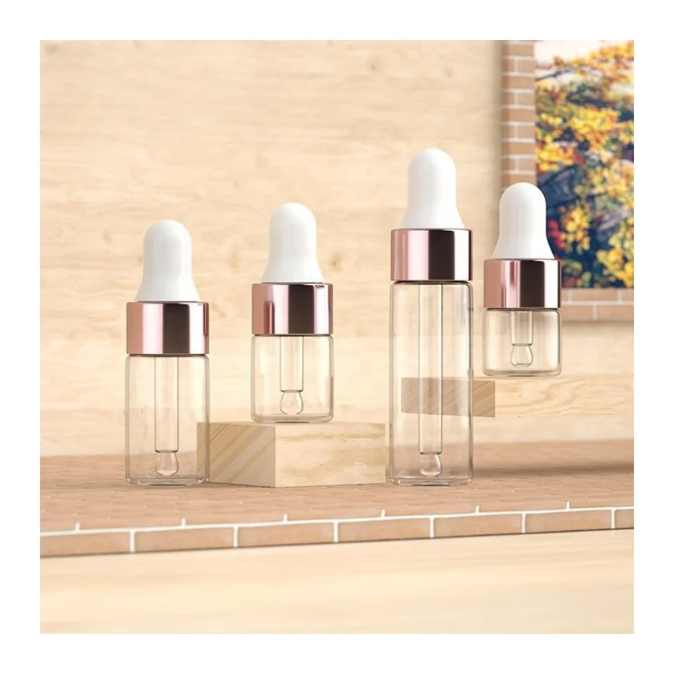 Factory wholesale 1ml 2ml 3ml 5ml new vial glass bottle with dropper