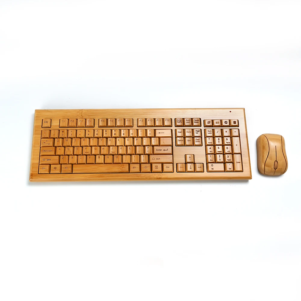 Wholesale Promotion Gift Eco-friendly Hmade Bamboo wireless wifi Keyboard  Mouse Combo