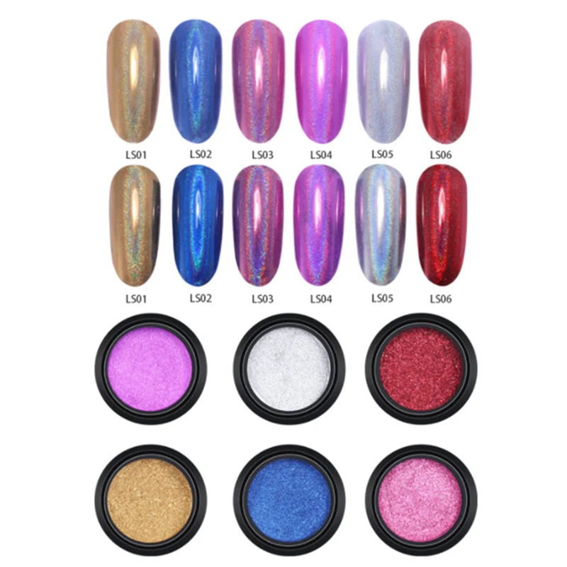 Hot Selling Mirror Powder Nail Art Pigment Manicure 40 Colors Decoration Holographic Fine Mirror Powder
