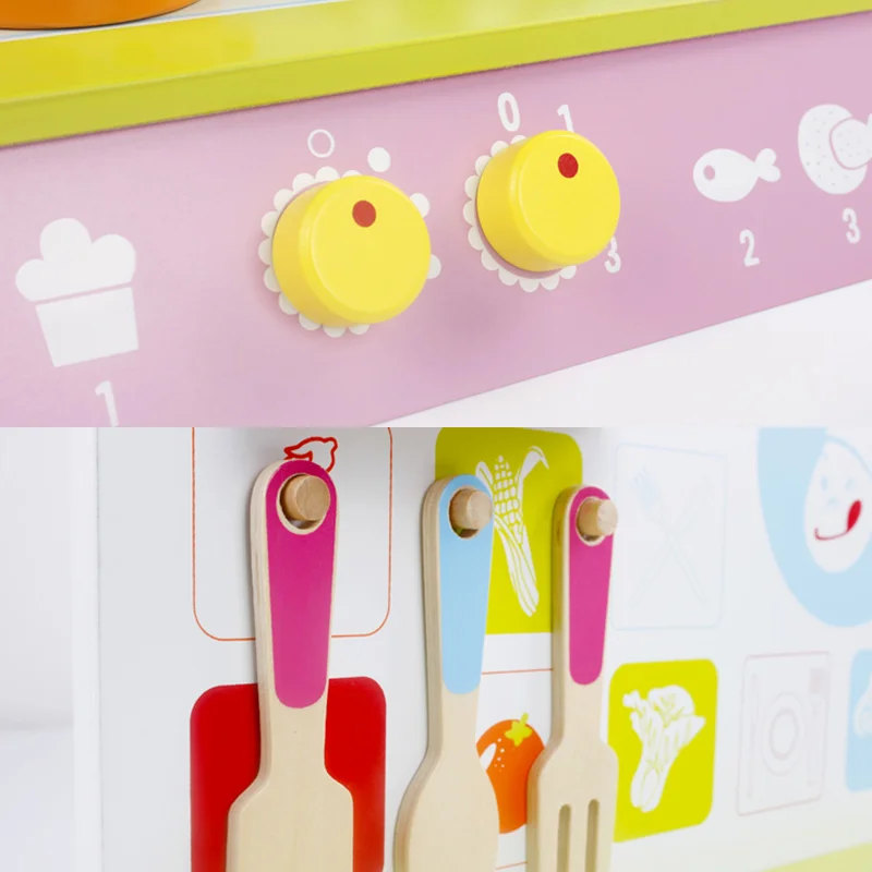 Hot sales wholesale small green cooktop Pretend Play Toys wooden kitchen toys