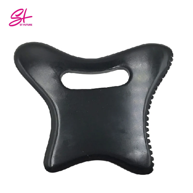 ST FUTURE 100% Natural Large Bian Stone Facial Guasha Scraping Black Bian Stone Body Gua Sha Massager Tool