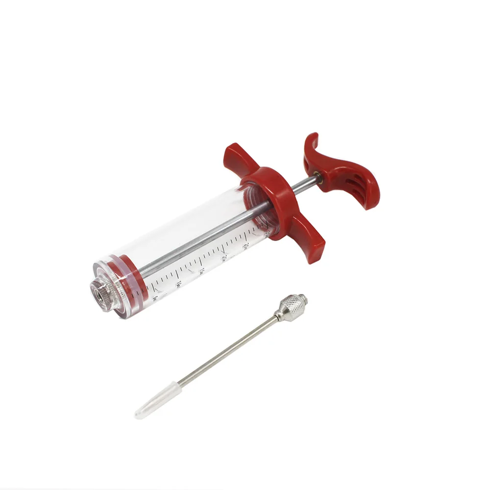 Plastic Marinade Injector Turkey Chicken Steak Syringe with Screw-on Meat Needle Meat injector