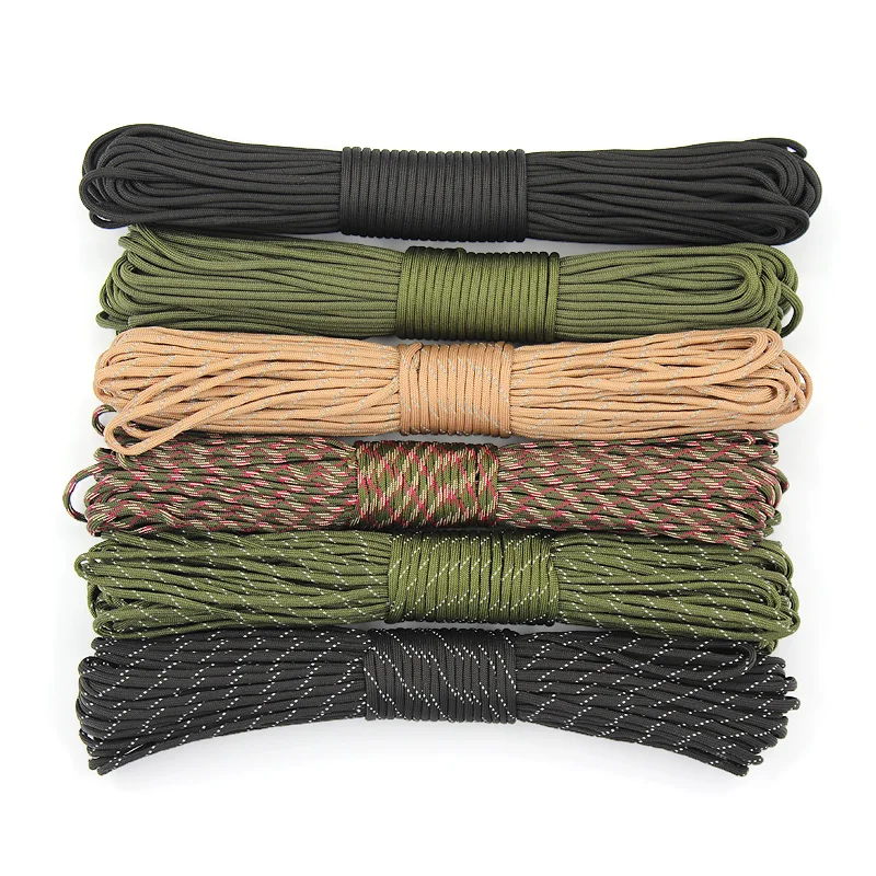 Parachute Cord 550lb Multifunction Type III Paracord Ropes 7 Strand Cord Tent Rope Outdoor Survival Rope