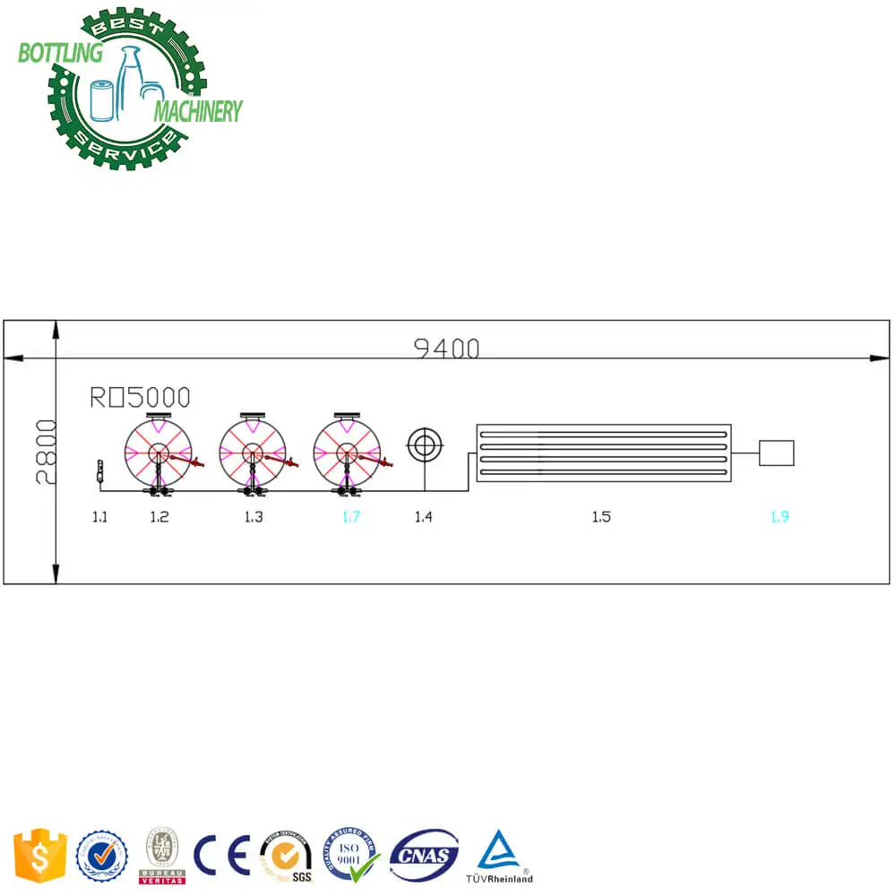 5000LPH Cartridge filter aspetic sterile tank PP cotton TDS meter Reverse Osmosis mineral spring water purification machine