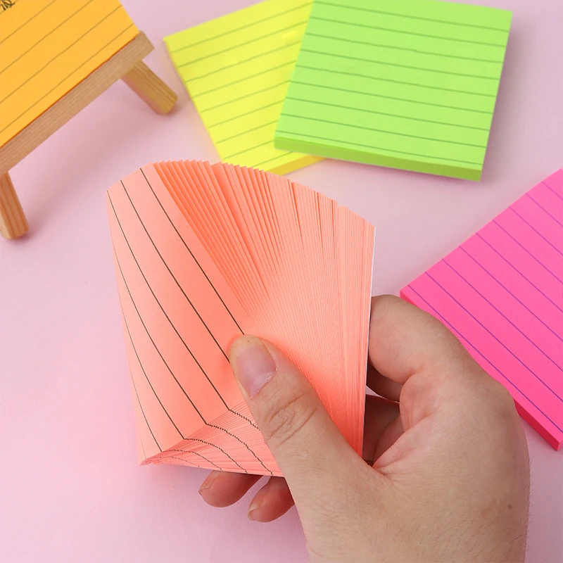2023 Hot Sale Lined Sticky Notes 4X6 in Bright Ruled Post Sticky Colorful Super Sticking Power Memo Pads Its Strong Adhesive
