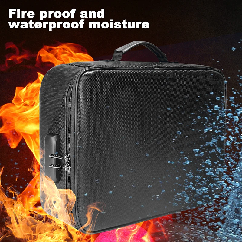 Silicone Coated Legal Files Storage Bag Fireproof Money Document Certificate Classification Bags