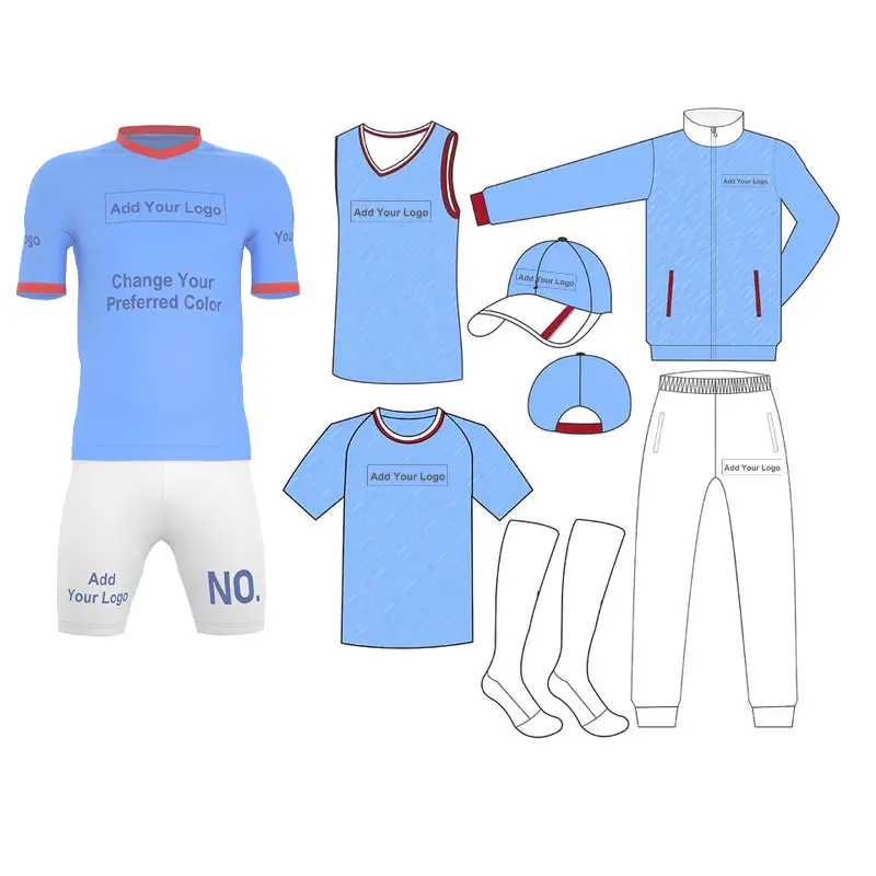High quality 2023 uniform soccer wear custom sublimation maillots de team football jersey set for men