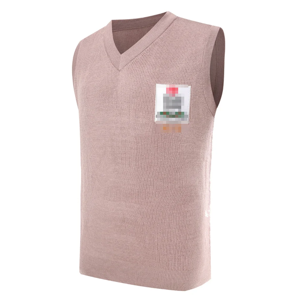 XINXING Pink Wool Knitted Vneck Tactical Jumper Man V-Neck Sleeveless Combat Keep Warm Wool Vest Winter Sweater