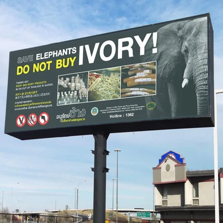 Outdoor HD LED TV Large Display Screen Digital Billboard Steel Structure