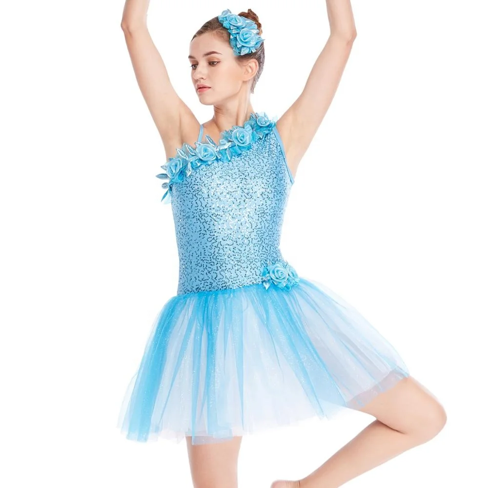 MiDee Elsa Blue Tutu Dress Ballet Dance Performance Costume Adults And Children Dance Costumes