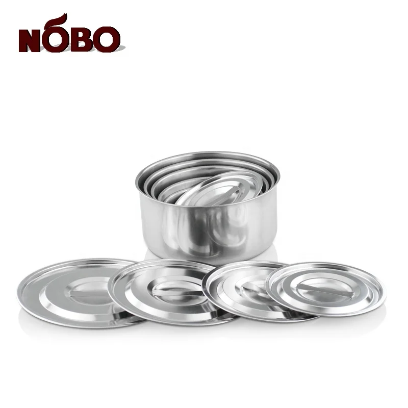 Wholesale Cooking Stockpot Stainless Steel Set of 10 Handi Biryani Cooking Pot with Steel Lids