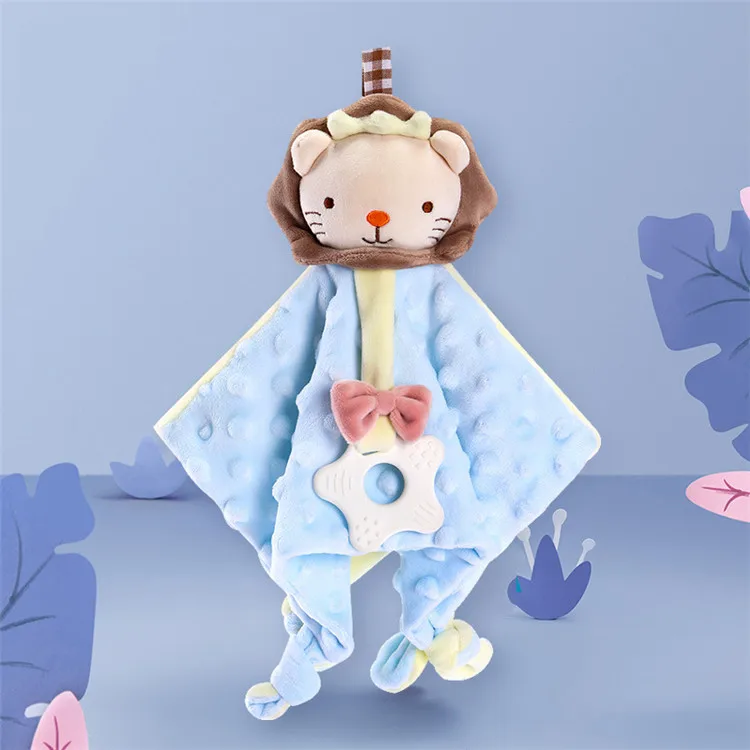 OEM high quality Soft stuffed animal plush soothing elephant security blanket baby comforter toy