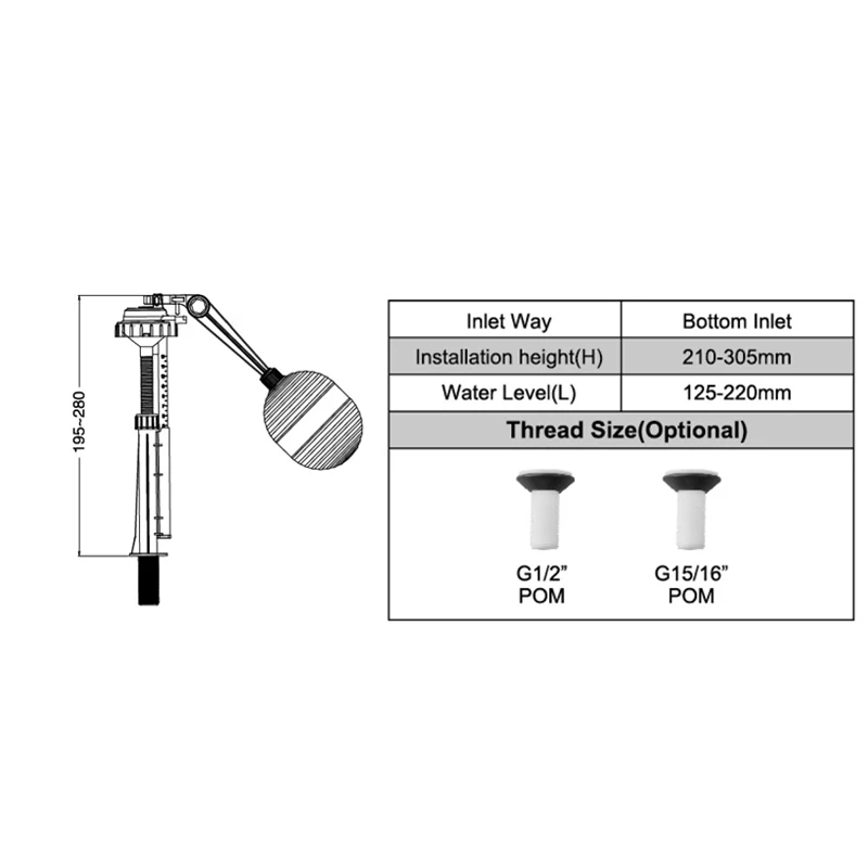 Сертифицированные запорные клапаны с двухсекционными поплавковым запорным клапаном легко регулировать уровень воды на дне или боковом входе