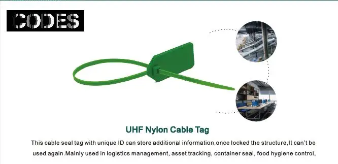 Низкая цена маленький самоблокирующийся зеленый цвет RFID Zip-печать тег UHF нейлоновый кабель