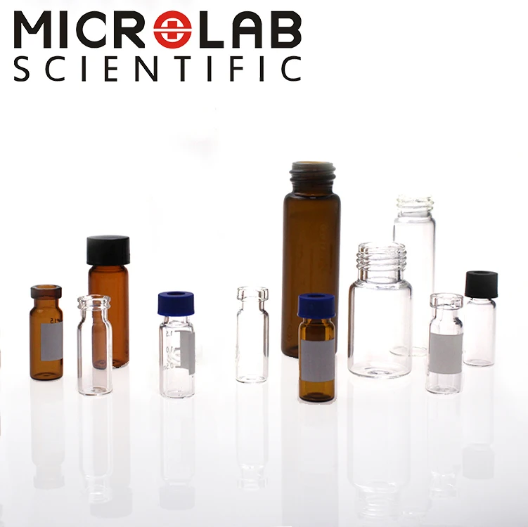15-425 12ml amber glass sample vials screw top with open caps package kit