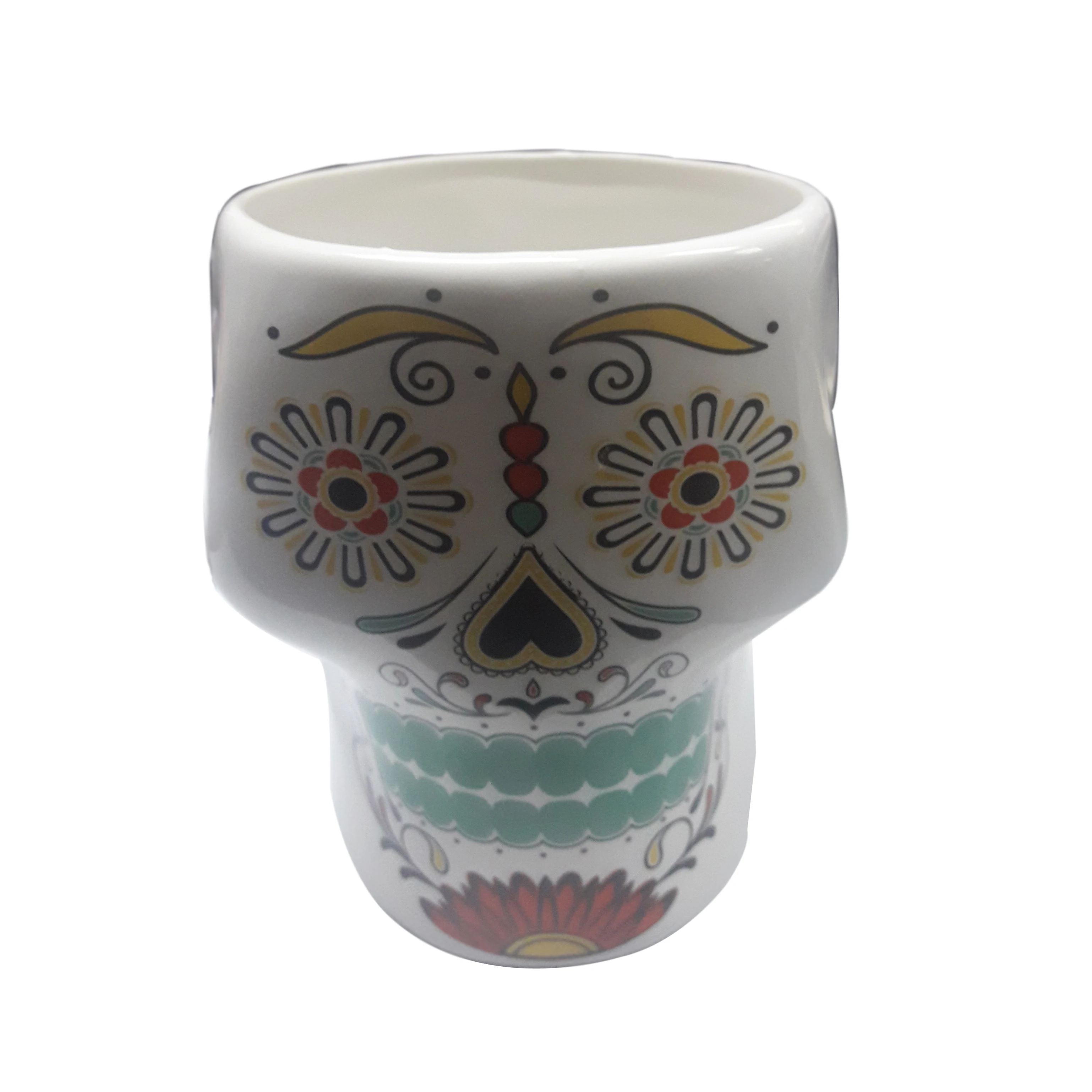 Wholesales Ceramic Skull Shot Glass Creative Spirit Glass Beer Cup Beer Mug