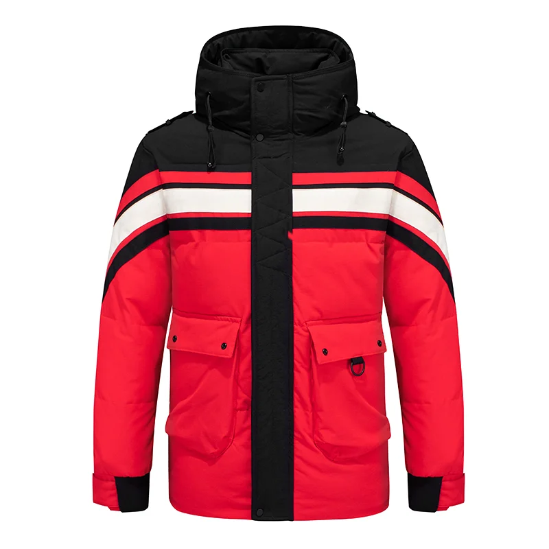Мужская спортивная одежда с логотипом на заказ мужские пальто и куртки зимняя Нейлоновая пуховая куртка капюшоном