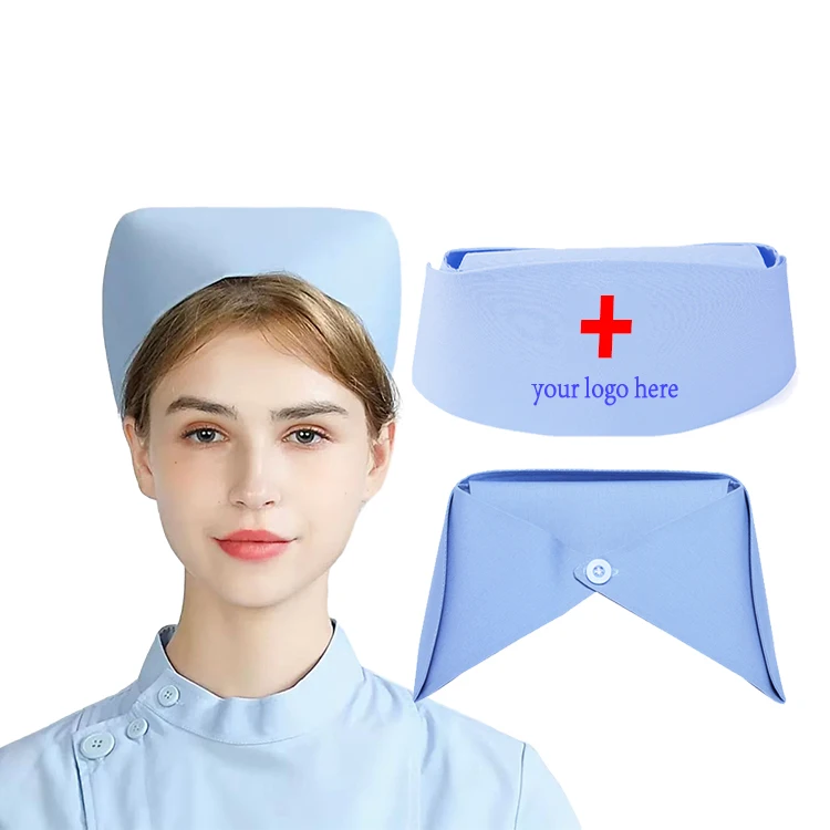 Custom Printed Medical Hospital Paper Old Solid Color Hat Cosplay Headband Costume Nurse Cap
