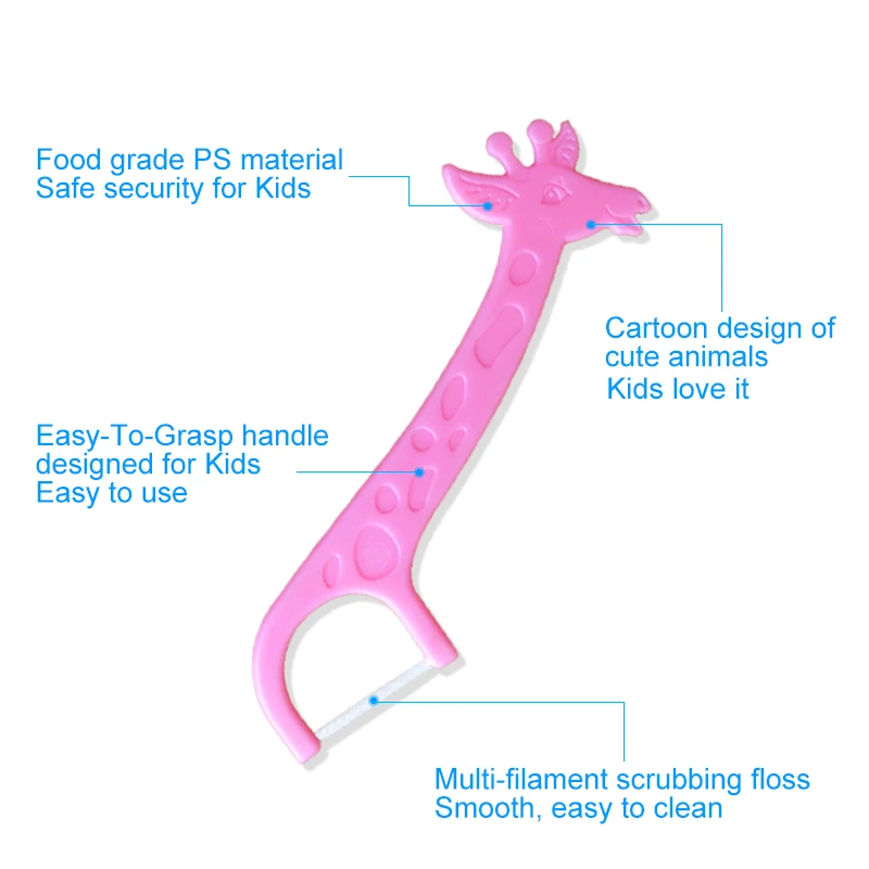 Private Label Bpa Free Colored Ultra Floss Kids Plastic Dental Flosser Pick Toothpick With Case For Children