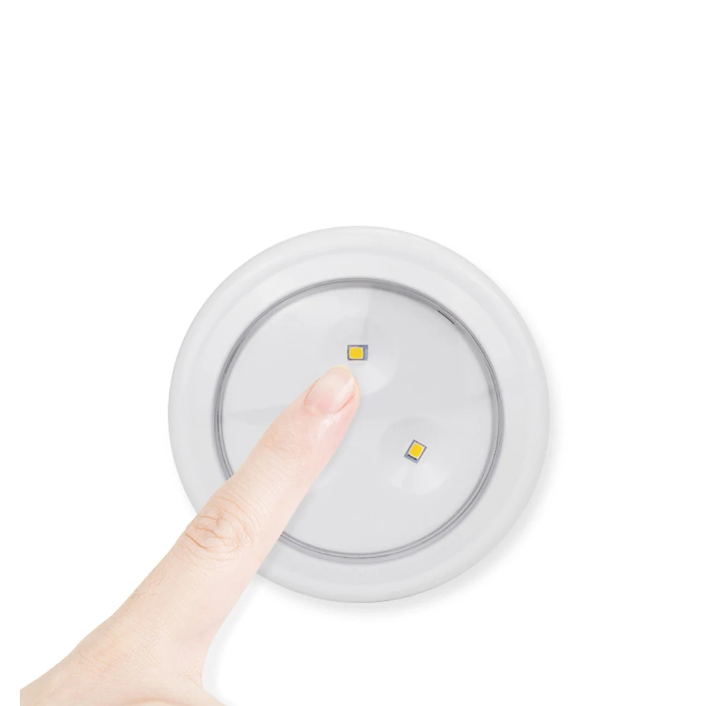 TAIKOO 6 шт нажмите на LED беспроводной под шайба подсветка для шкафов с батарейным питанием встречное освещение кухни спальни гостиной