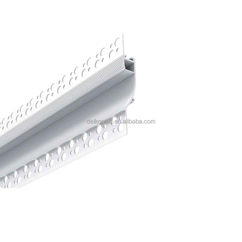 91*15mm Delkon Trimless Recessed LED Baseboard Skirting Board Light Profile Channel for Drywall Plaster