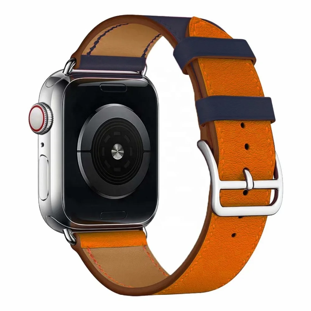  Ремешок кожаный ShanHai для Apple Watch Series 6 SE5 4 3 2 1 сменный Браслет iWatch 38/40