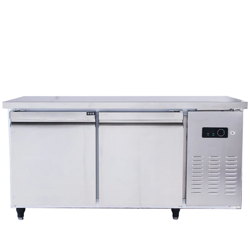 Kitchen Refrigerator Stainless Steel Countertop Operating Refrigerated Freezer