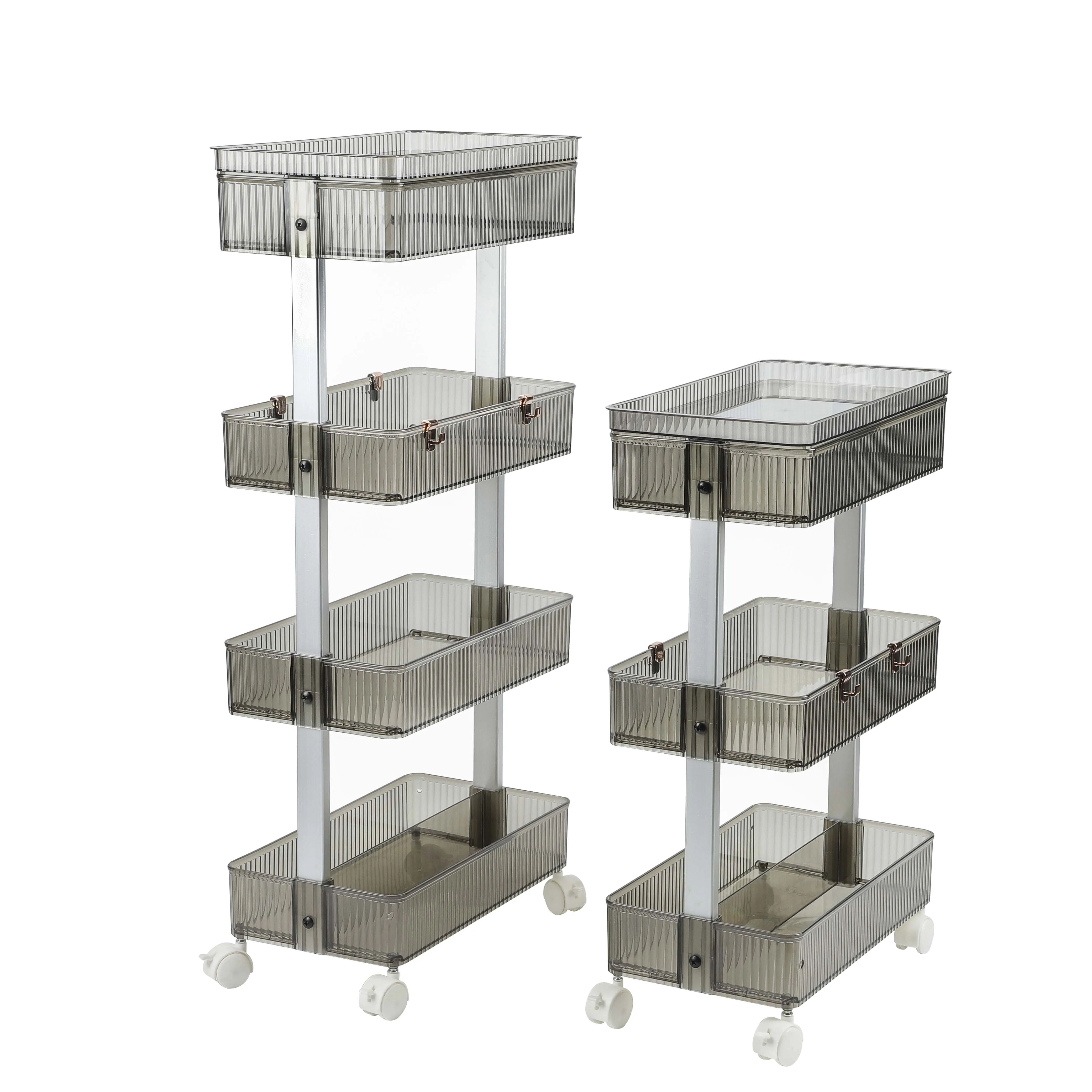 High Quality Rolling Shelf Multifunctional Slide Out 3 Tier Home Organization Cart