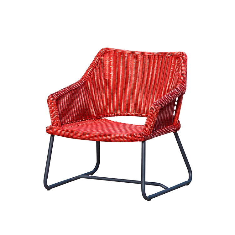 modern high quality Outdoor sofa patio PE rattan rattan wicker set red garden furniture for garden villa and courtyard