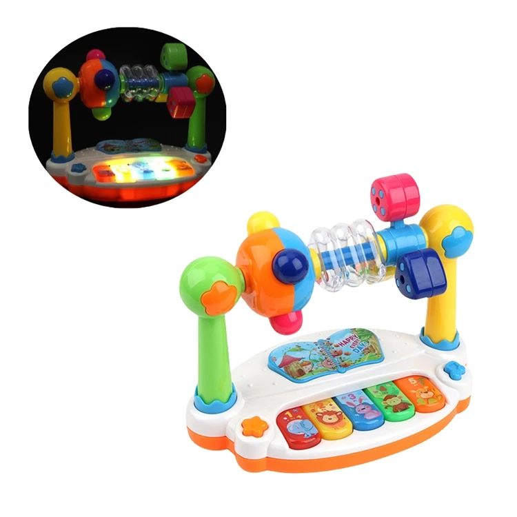 Top Quality Children rotating music piano soft sound animal vocalization keyboard baby play type music educational toys