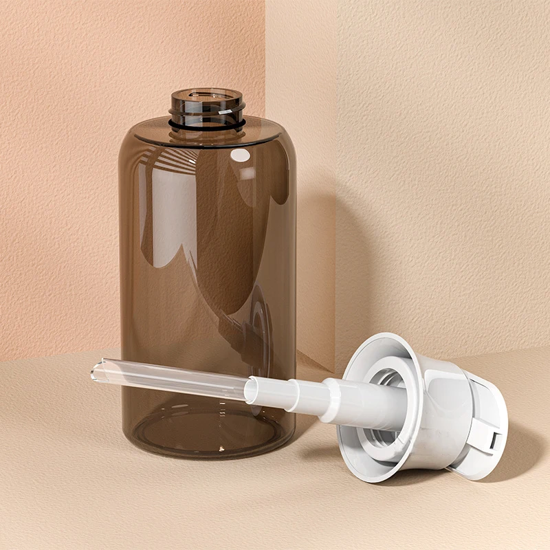 300/500ml PET Body Wash Bottle Cylindrical Shower Gel Lotion Pump Shampoo Bottle Cosmetic Packaging Screen Printing Plastic