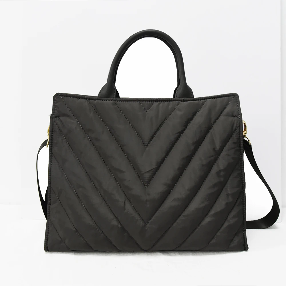Fashion handbags for office lady Puffer computer bag With crossbody strap Quilted puffy bags for women