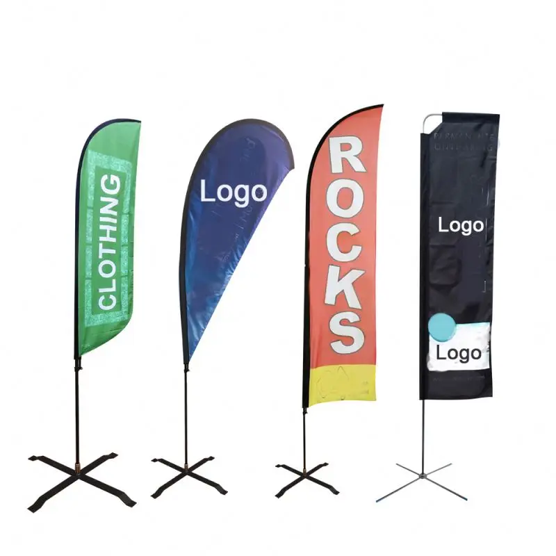 Factory Cheap Price Outdoor Advertising Outdoor Feather Beach Flag Banner Stand X Cross Base Water Filled Rotating Base