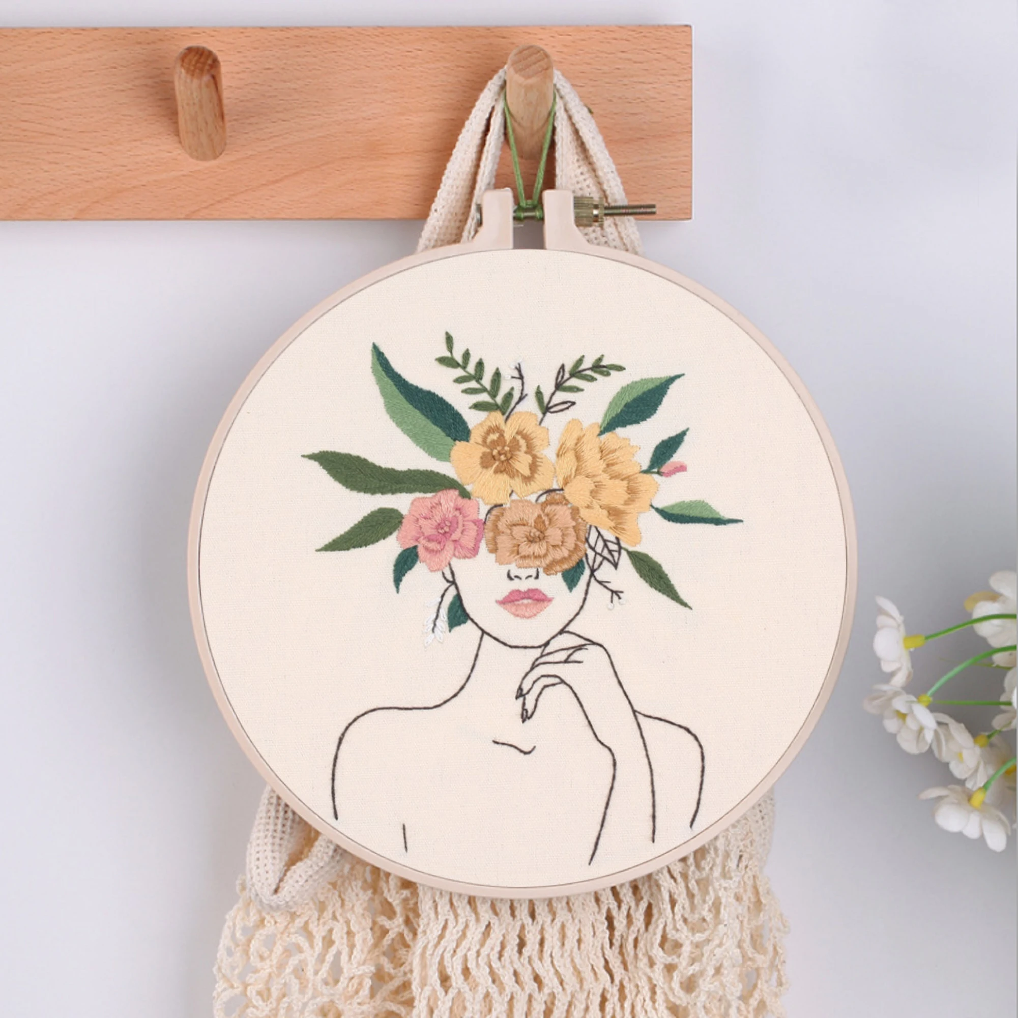 DIY Embroidery Kit for Adults with Hoop, Thread, Needles, Full Kit, Craft for Beginner