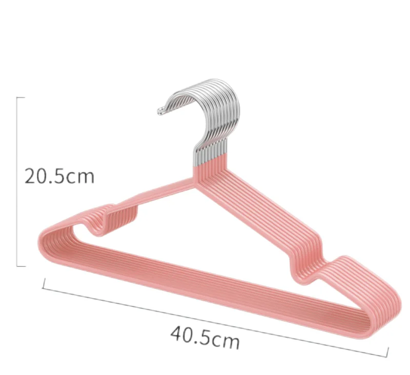 Hot online classic modern hangers metal clothes hanger Wholesale Colorful Non-slip Pvc Coated Wire Metal Laundry Clothes Hanger