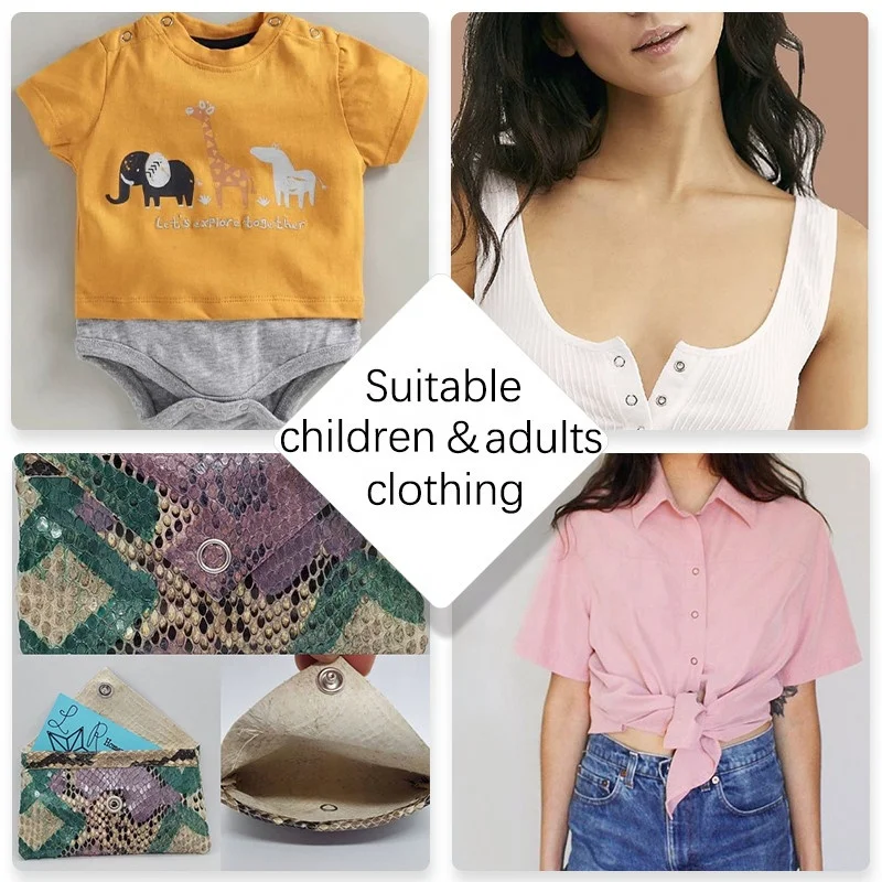 DIY Custom Printed Full 4 Parts Brass Metal Cap Prong Snap Button Buttons Fasteners