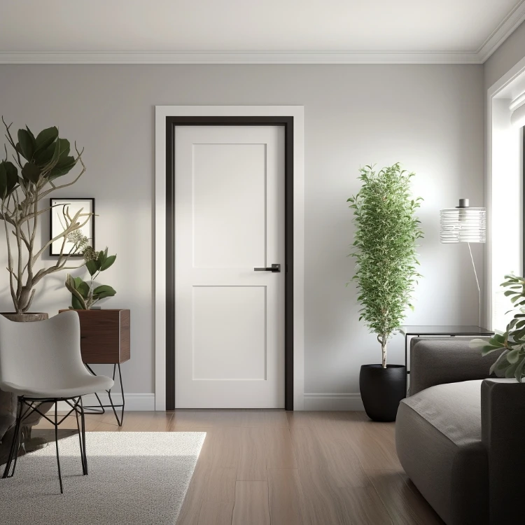 Hot selling Commercial Bedroom Partition Doors White Painted Interior Doors Prehung Interior Wooden Modern Inside MDF Door