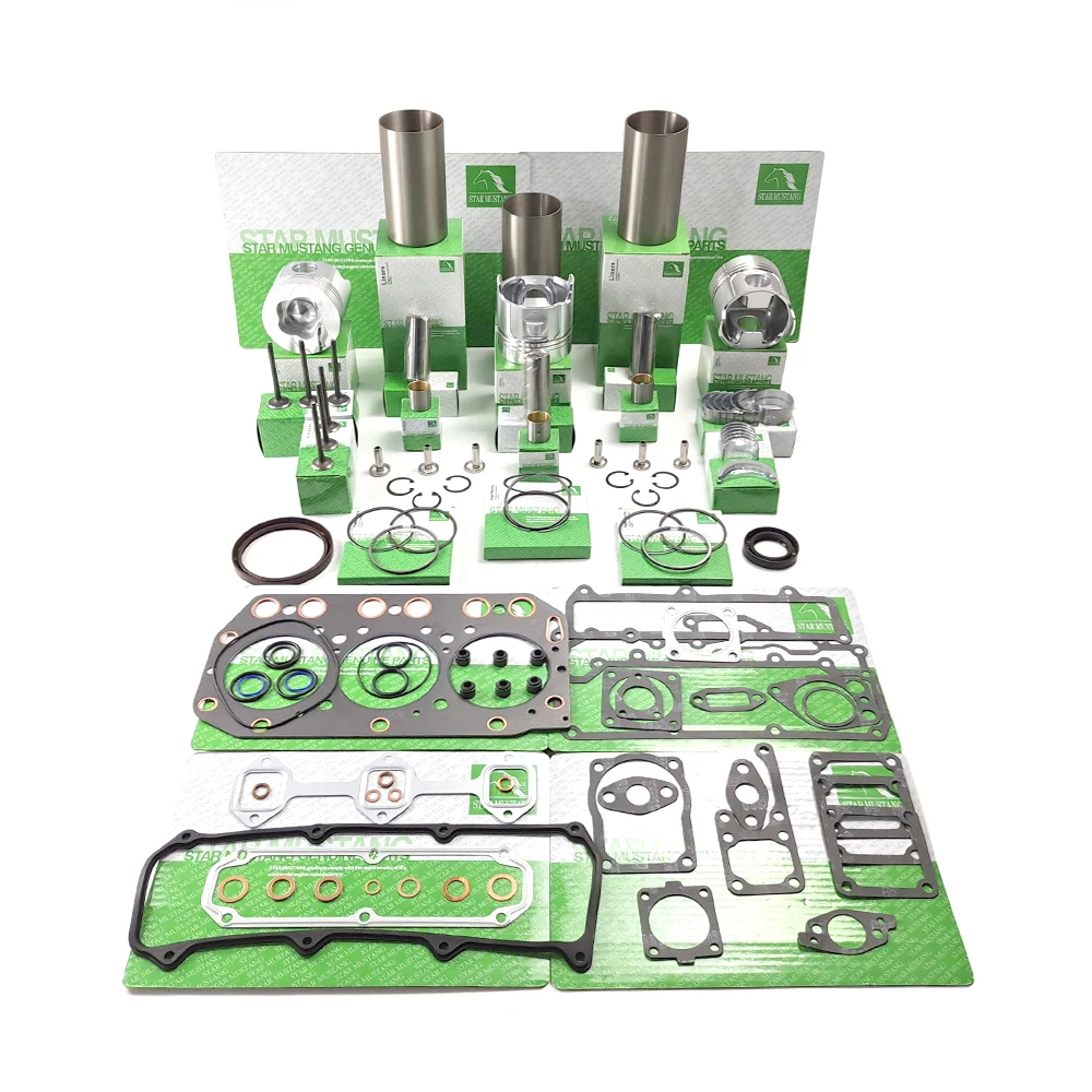 3TN100 Cylinder Piston 119000-22000  Ring Valve Gasket Kit Bearing Bush For Yanmar Komatsu Engine Overhaul Parts Kit