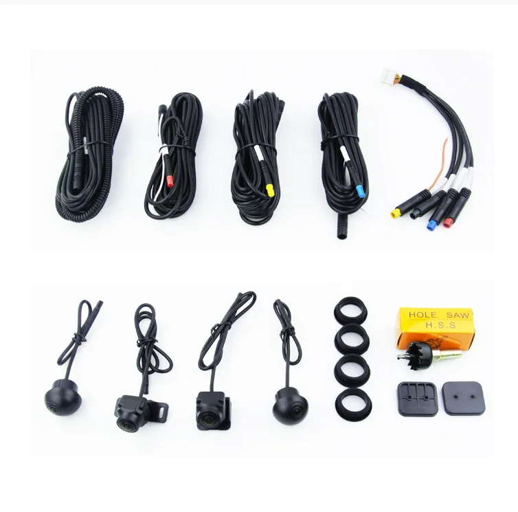 360 panoramic 3D reversing visual camera 720P 1080P 4 dvr video recorder For Android radio car video car dvd player