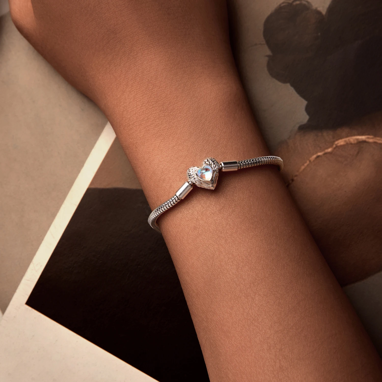 s925 sterling silver simple heart base chain heart bracelet jewelry