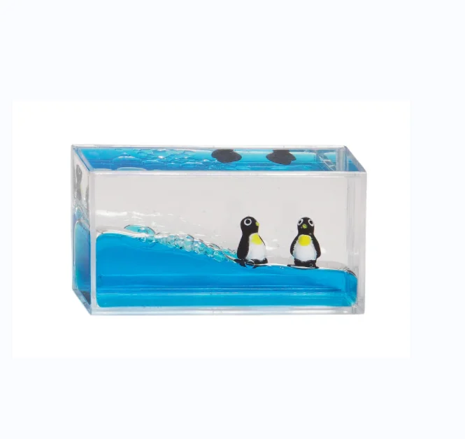 Жидкое масло пресс-папье кристалл Aqua Cube прозрачный акриловый синий жидкий вес бумаги с милым 3D поплавком