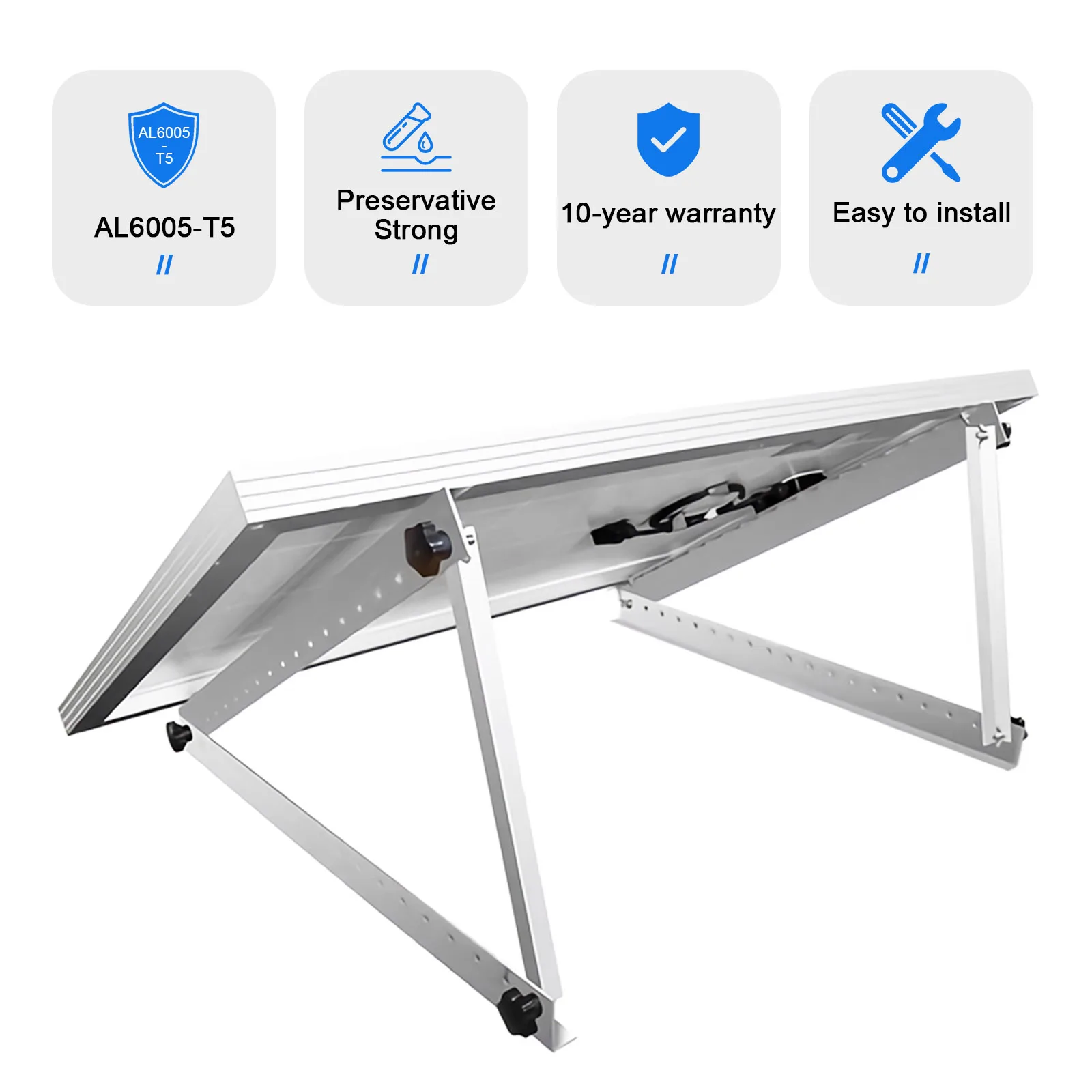 Triangle Folding Solar Panel Mounting System Bracket 41 Inches For Ballasted Solar Roof Mount