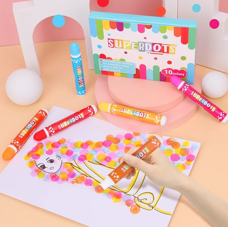 Pop Art Dots Painting Markers Superdots Washable Dot Markers Small Bingo Pen Kid Creative Graffiti Toys