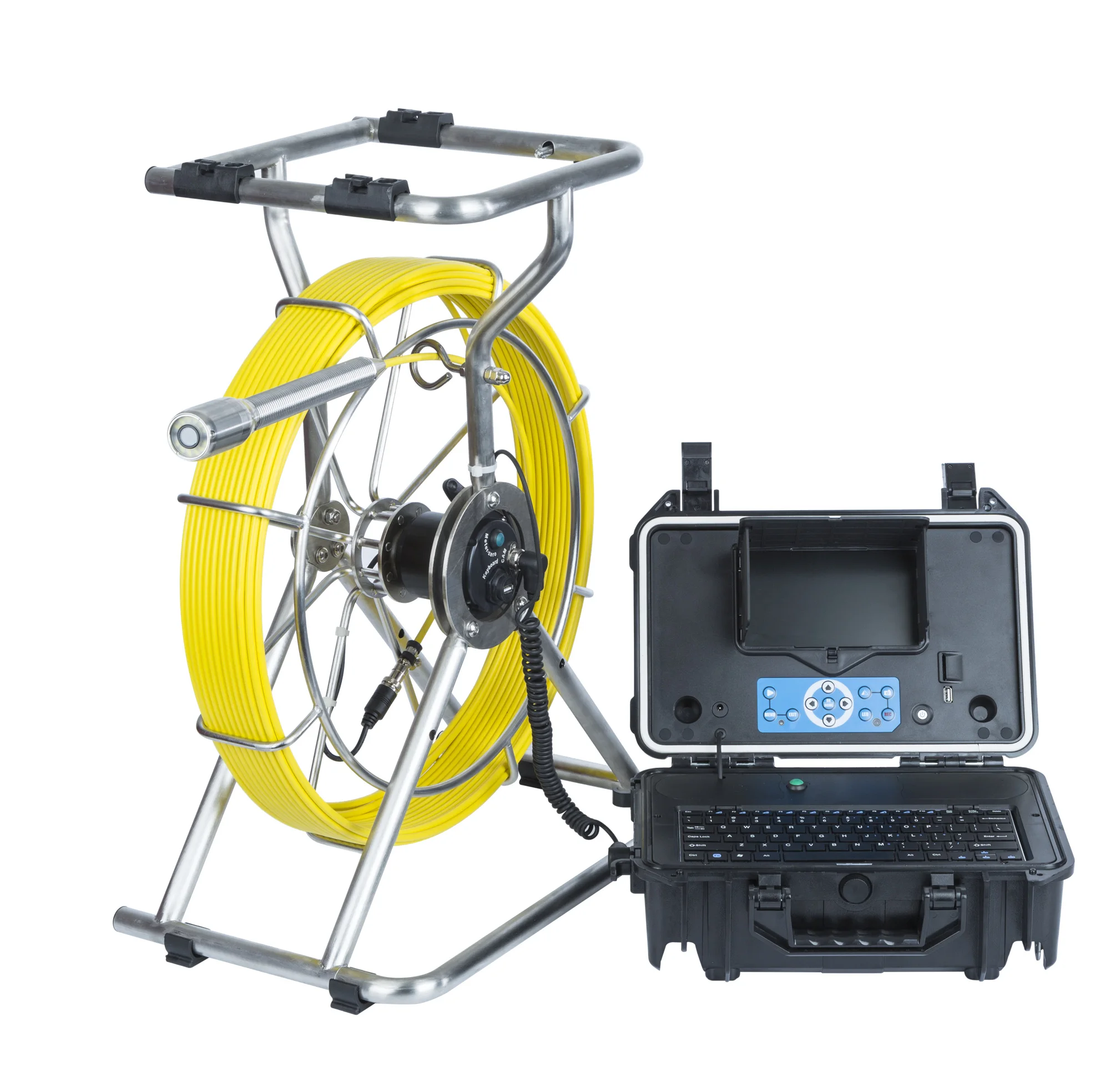 Камера для инспекции канализационных труб, видеокамера с TFT монитором 10 дюймов и головкой камеры 38 мм