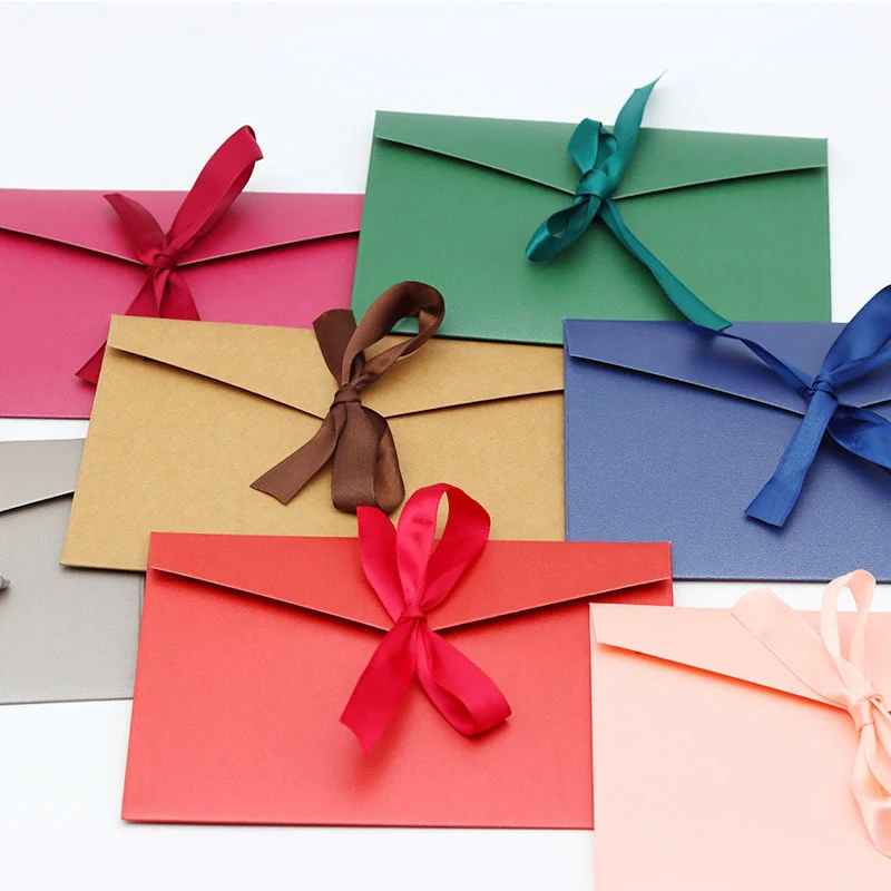 RTS Paper Envelopes Packaging Envelopes Kraft Paper Envelope with Ribbon