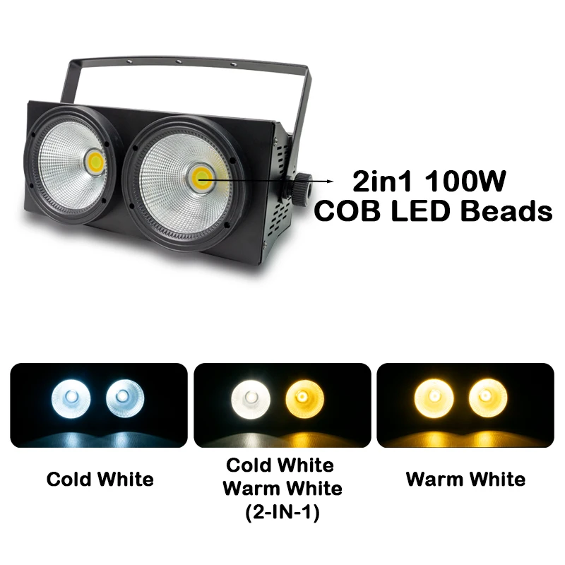 Kinusdjs Factory Supply Stage Two Eyes COB Audience Lighting 200W Warm White/Cold White LED For Stage Party vocal concert