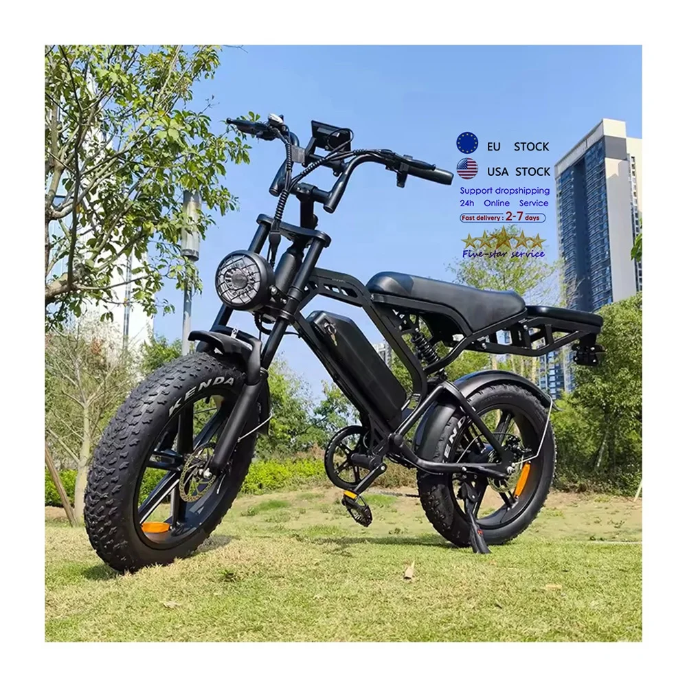V20 Pro fatbike 20*4 inch 2 seat E bike EU warehouse   electric mountain  bike off road   bicycle electric bicycle  ebike