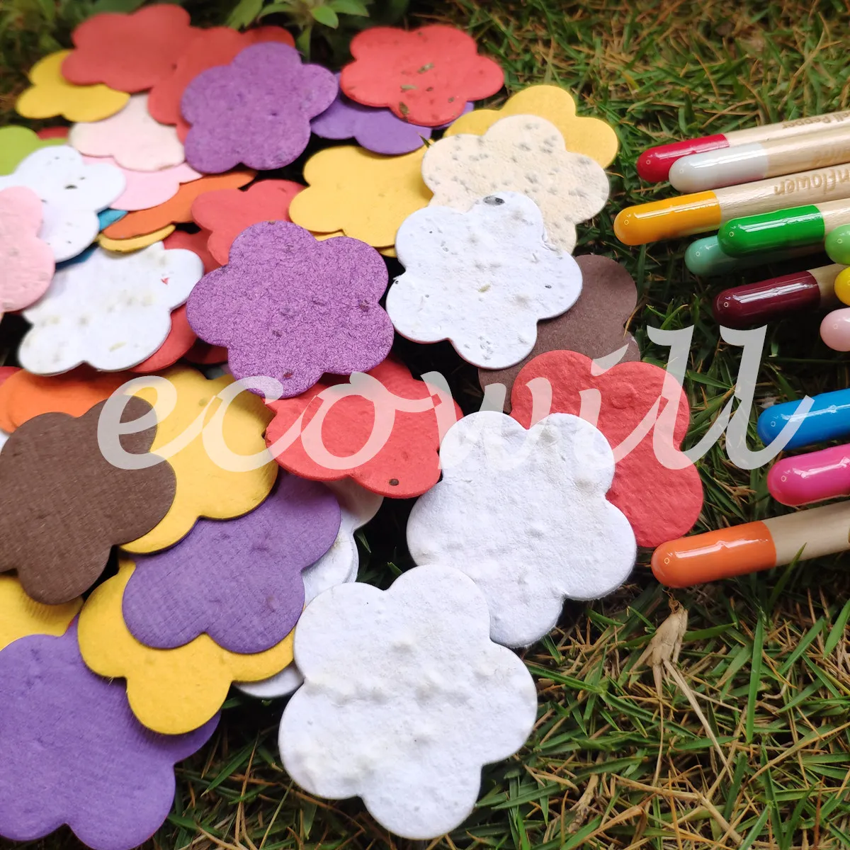 Plantable Seed Paper Shape Confetti  with Botantical Verb Veggie Flower Seeds