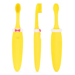 Новое поступление 2020, розовая детская зубная щетка, брендовая силиконовая детская зубная щетка